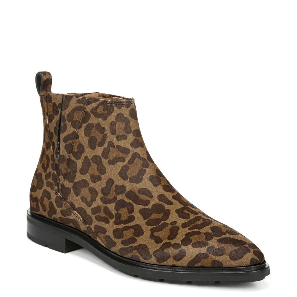 Via Spiga Emelin Cheetah Print Leather Ankle Boot